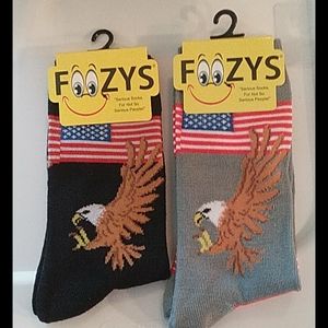 Foozys Socks 2 pair item #187 American Bald Eagle